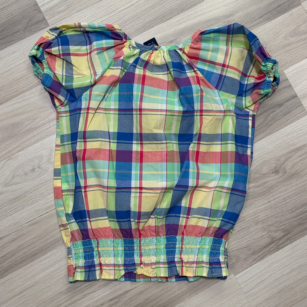 Chaps Multicolor Plaid Kids Blouse Size Small - Picture 2 of 8